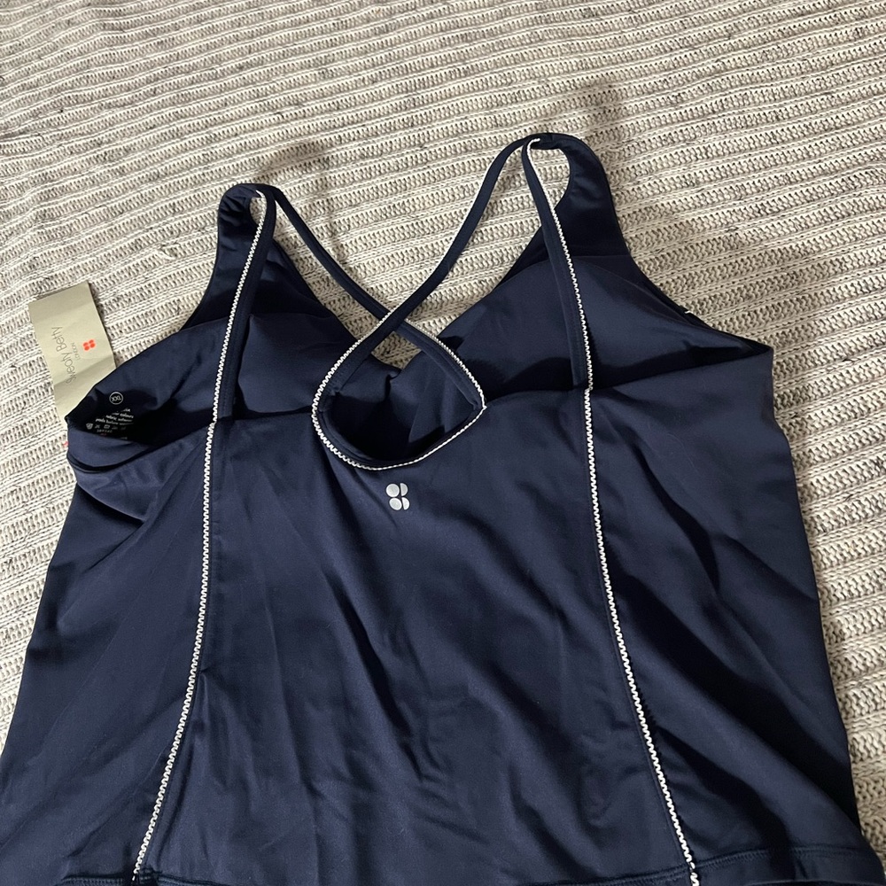 Sweaty Betty Navy Sports Bra with Strappy Back - Picture 2 of 4